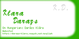 klara darazs business card