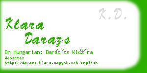 klara darazs business card